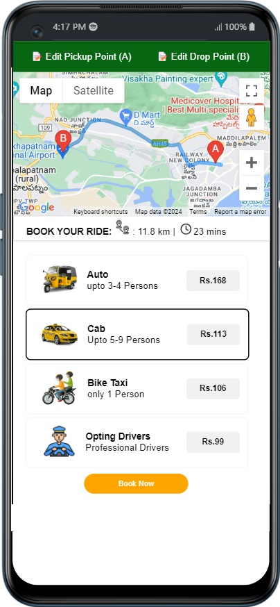 Rides app Mobile app